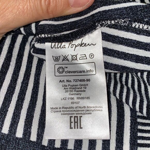 Ulla Popken Geometric Black White & Green Blouse Size 20 / 22 - Picture 9 of 10